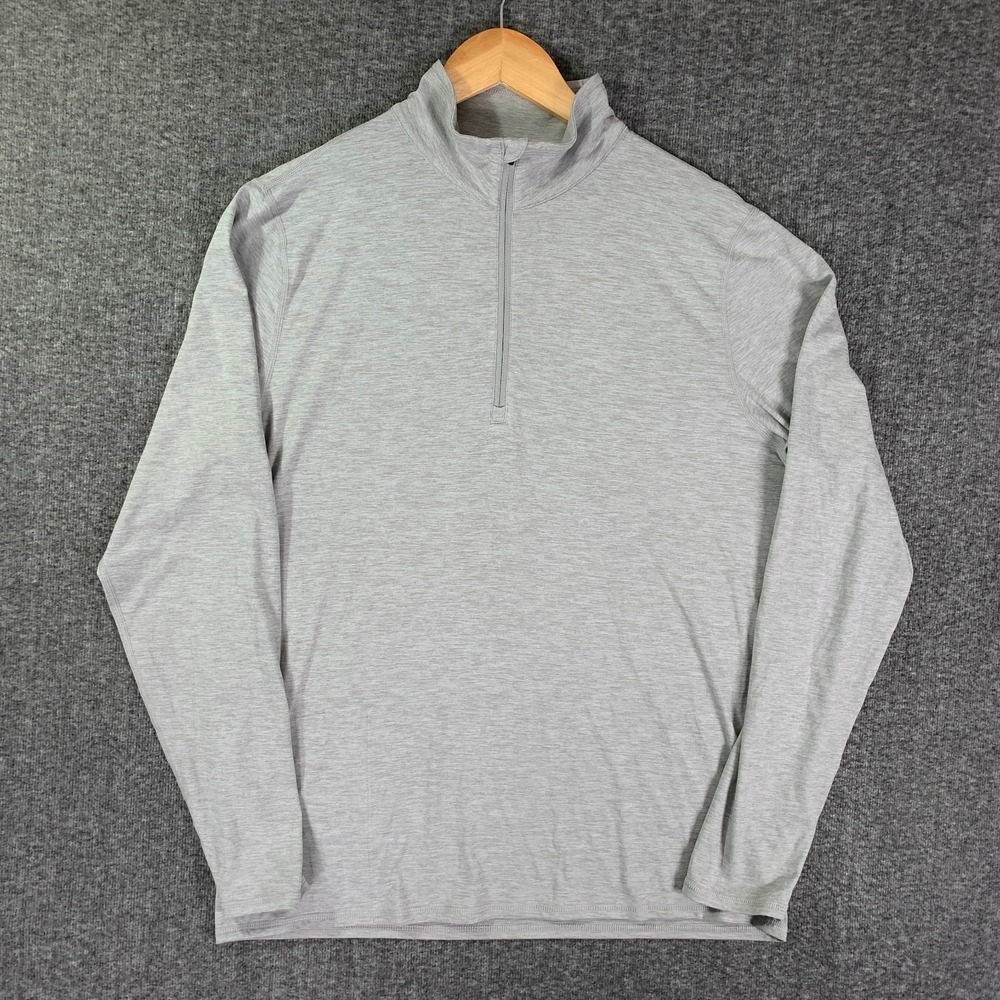 Vuori 1/4 Zip Men Large Gray Pullover Performance Stretch Athleisure